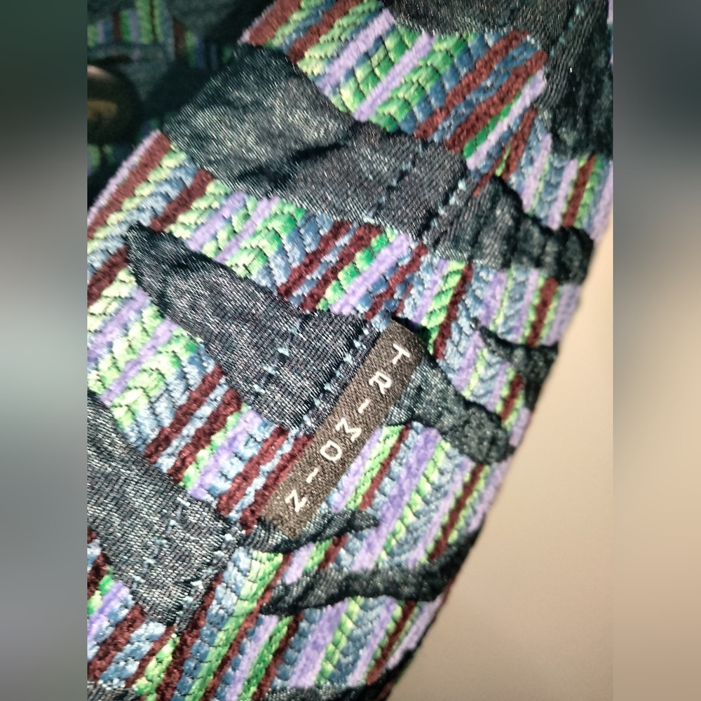 Trimdin (Size L/XL) Multicolored Tapestry Pattern 1-Button LS Reversible Jacket - Picture 9 of 16